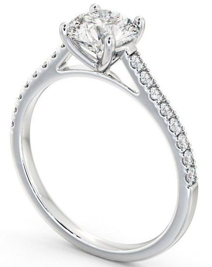 Side Stone Solitaire Ring