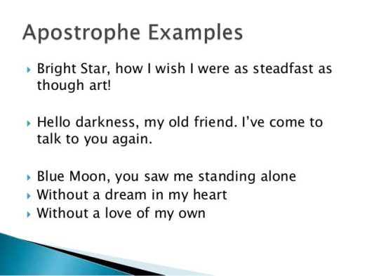 Apostrophe Figurative Language