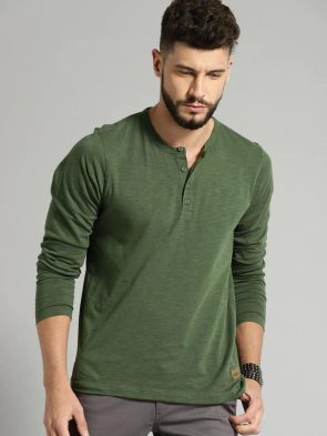 Henley Collar T Shirt