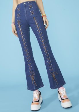 Lace Up Jeans