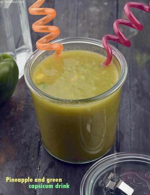 Pineapple And Green Capsicum Drink Juice