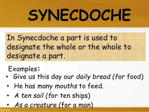 Synecdoche Figurative Language