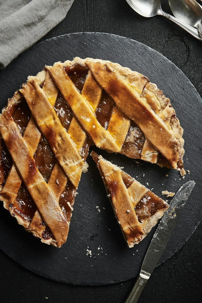 Apple pie with a lattice crust