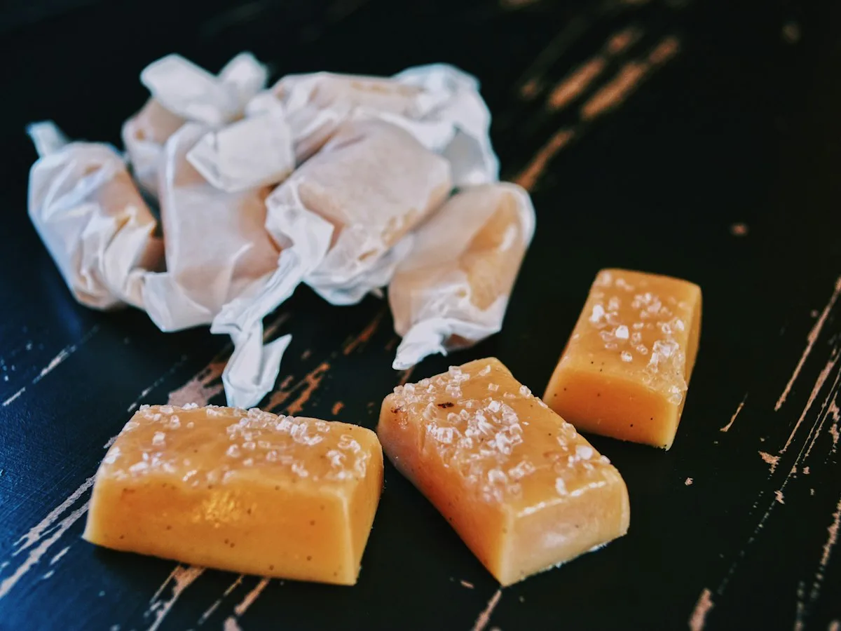 Caramel candies with sea salt