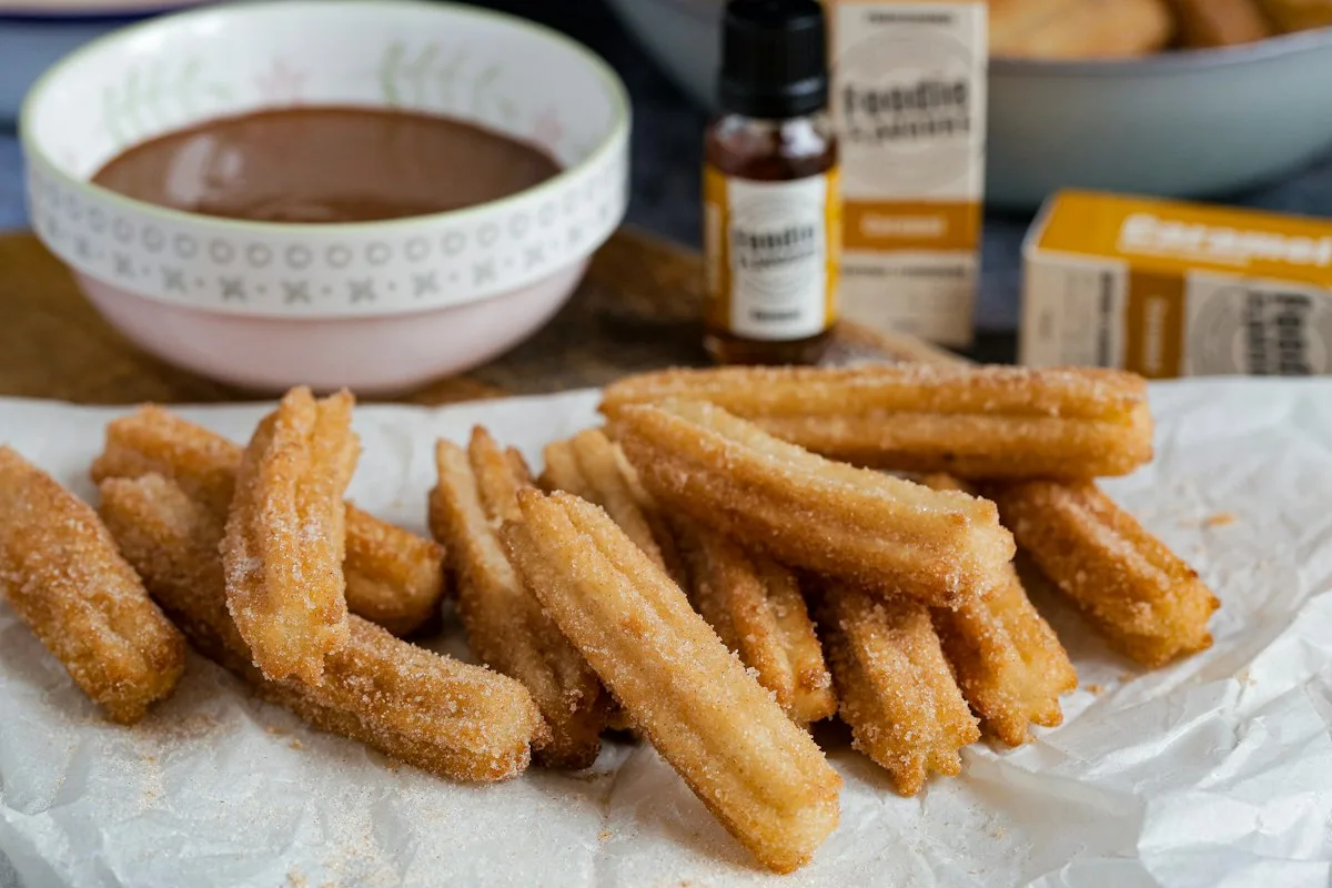Churros with chocolate sauce