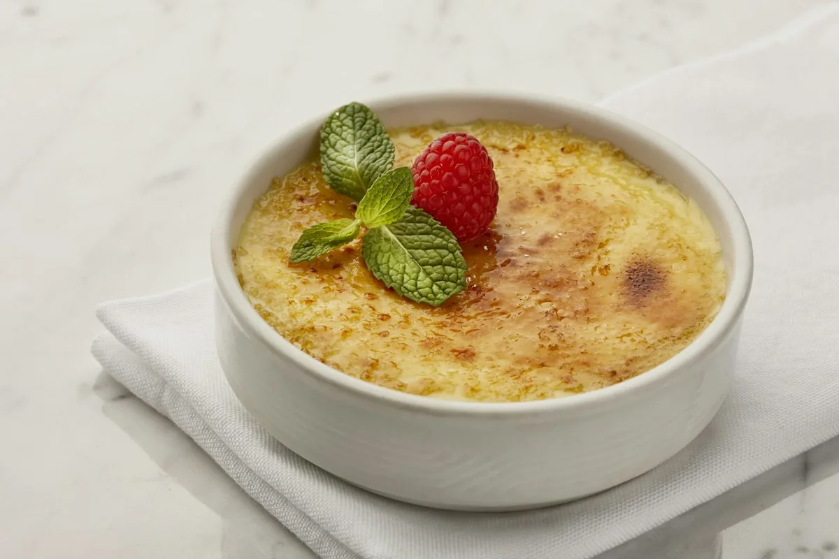 Creme brulee in a ramekin