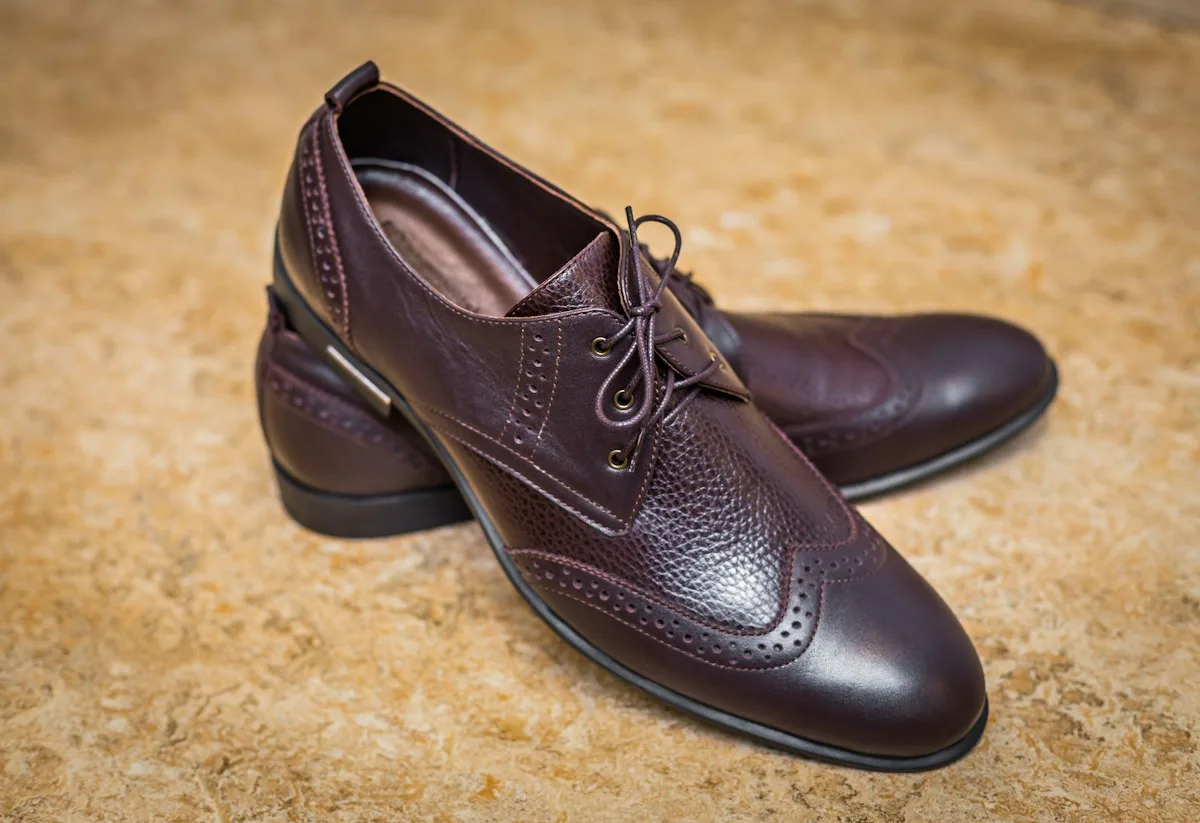 Dark leather Oxford dress shoes