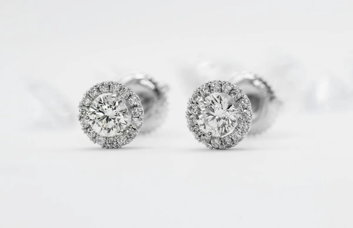 Diamond stud earrings