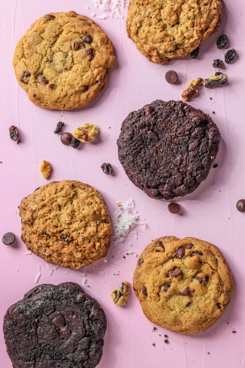 Different types of cookies on a table