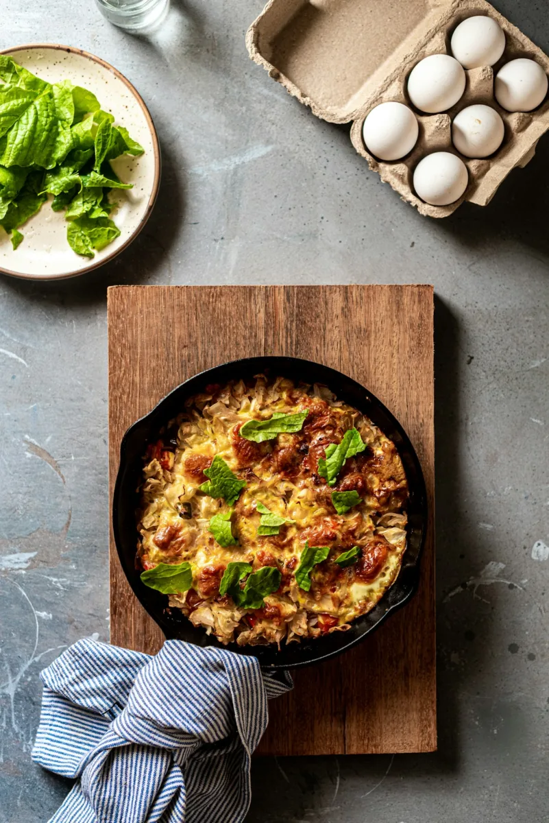 Frittata in a skillet