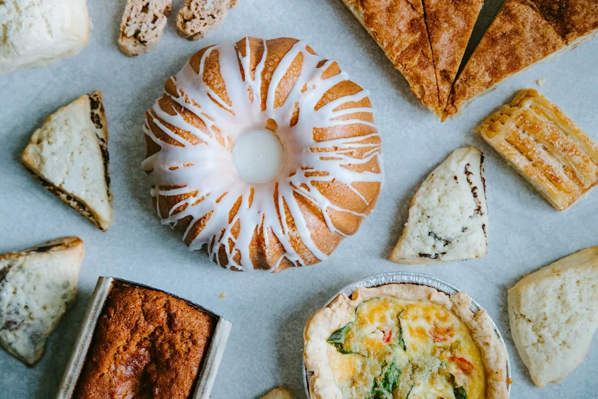 Glazed Bundt cake seen from above