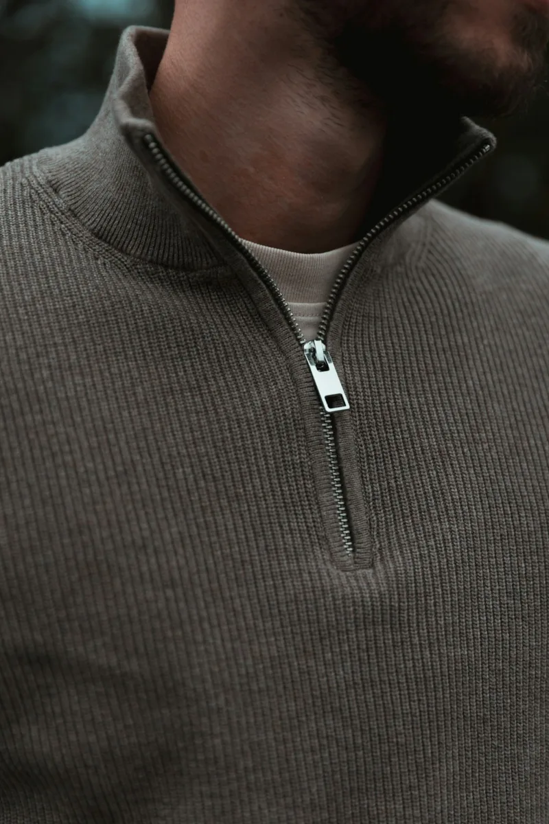 Grey quarter zip sweater
