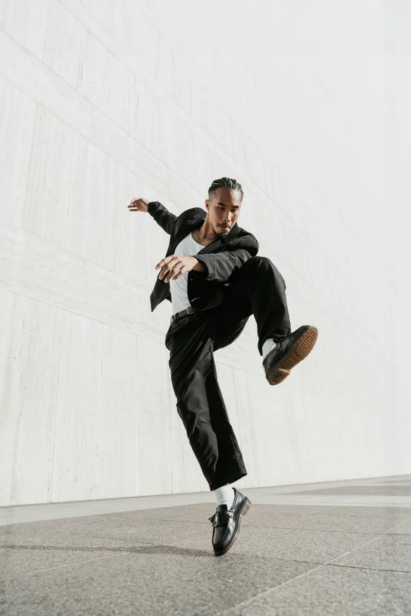 Hip hop dancer jumping