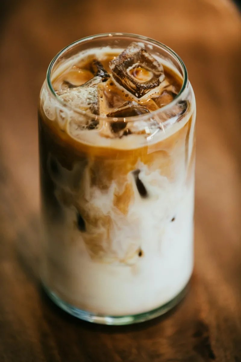 Iced coffee with milk in a glass