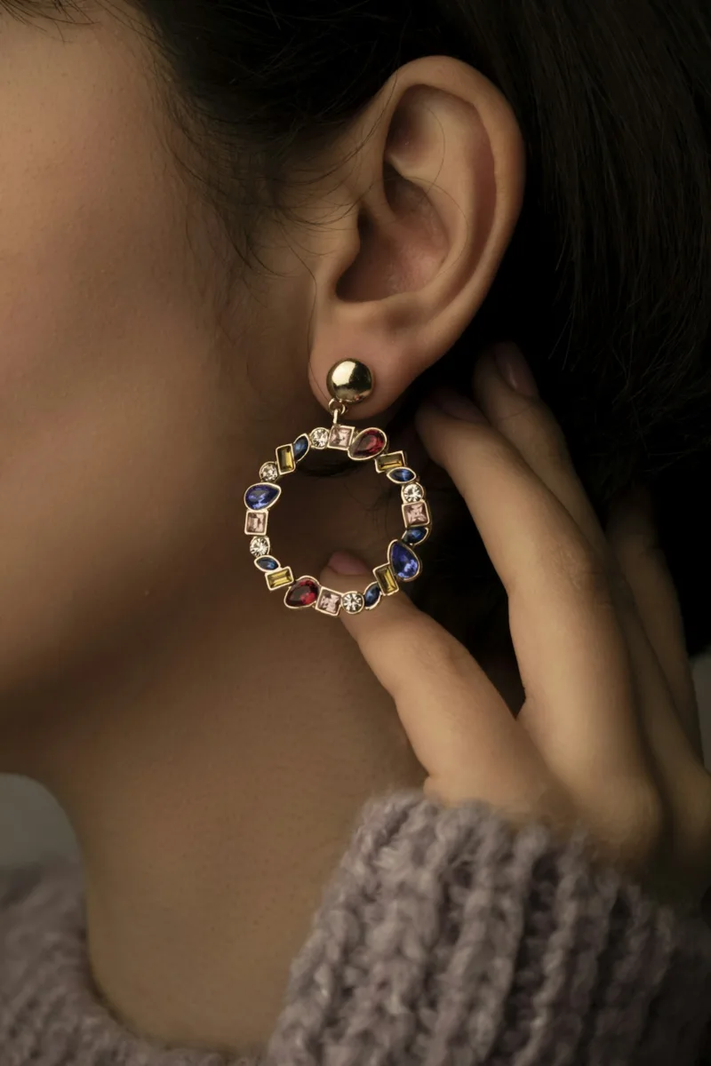 Large round statement earring