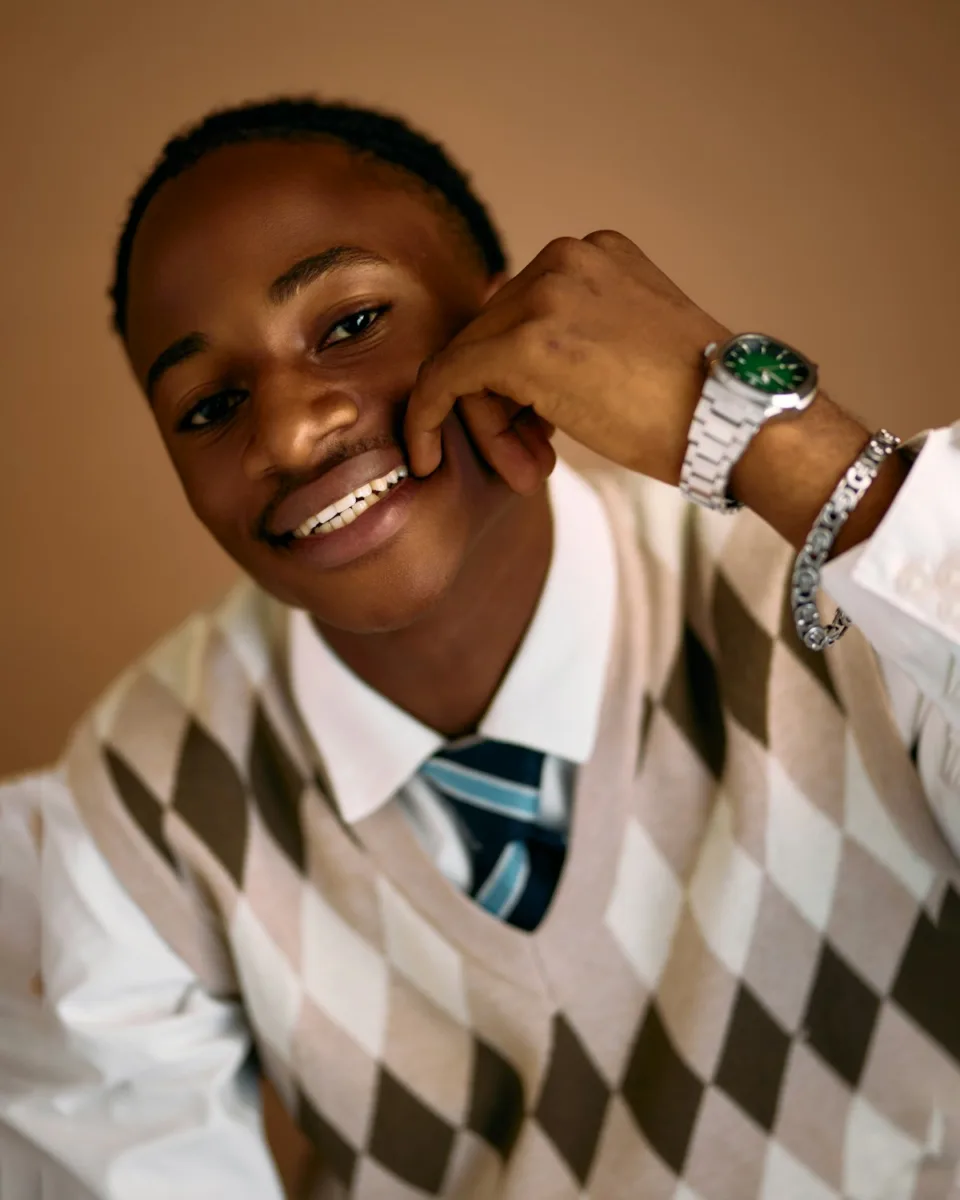 Man wearing an argyle sweater vest