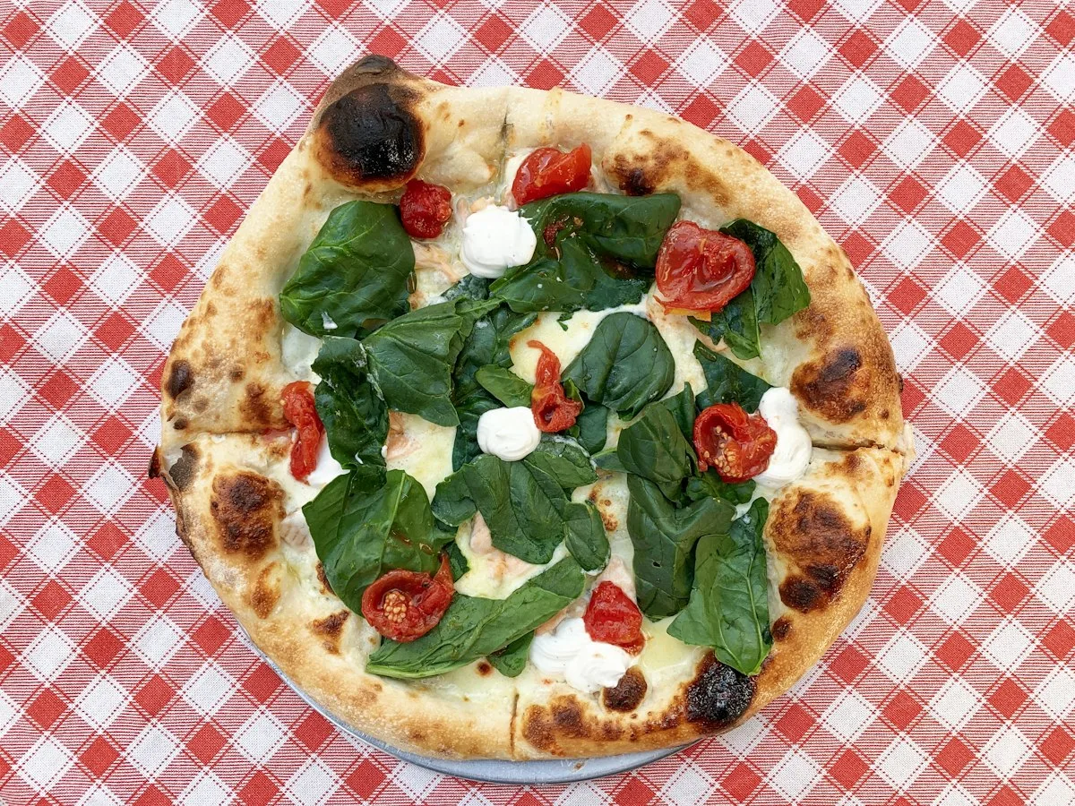 Margherita pizza with mozzarella and fresh basil