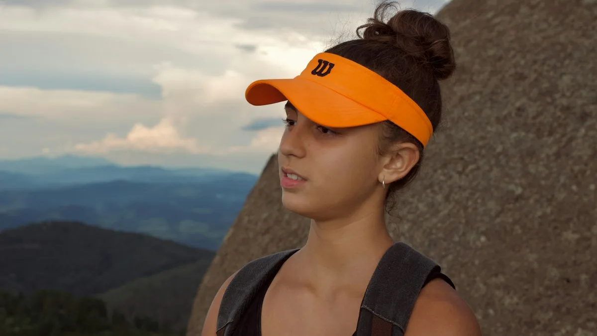 Orange sun visor cap