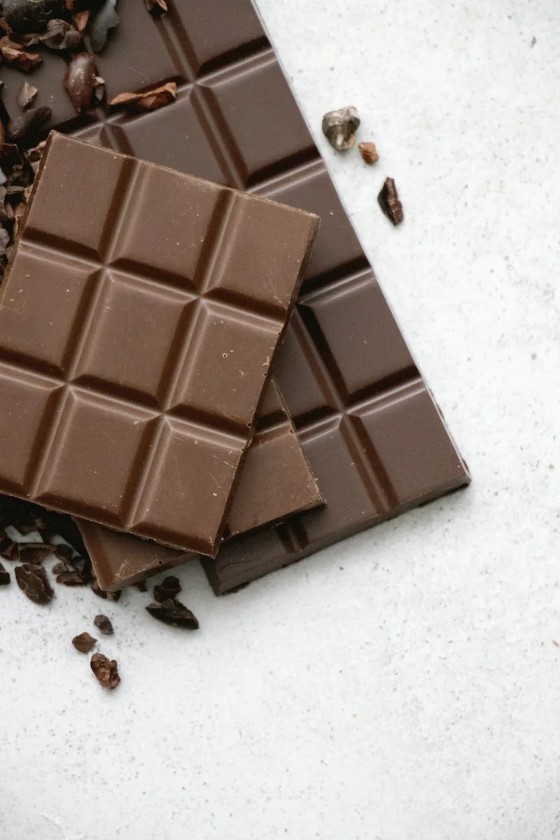 Pieces of a chocolate bar