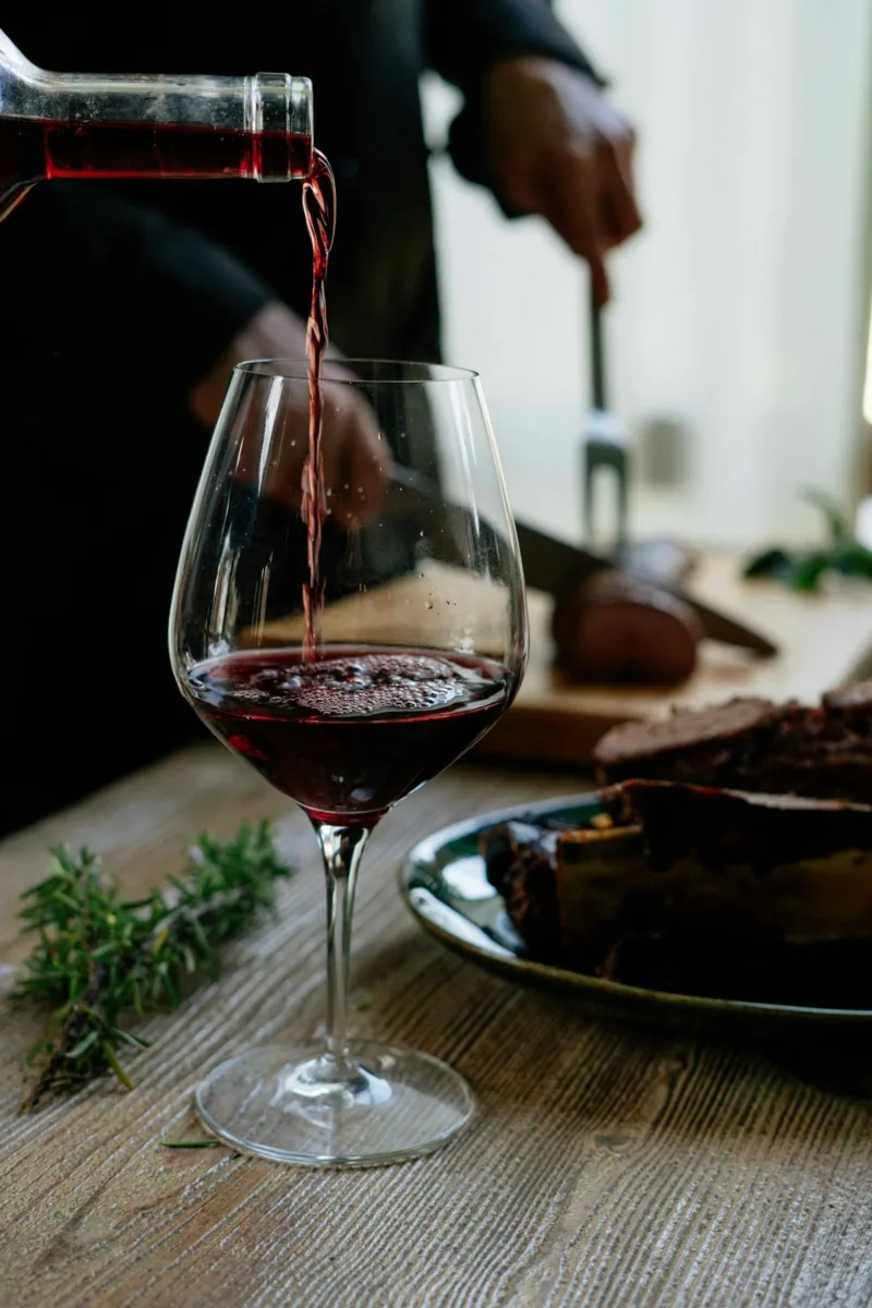 Red wine in a glass