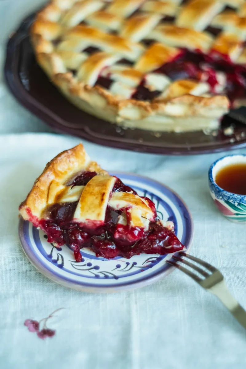 Slice of cherry pie