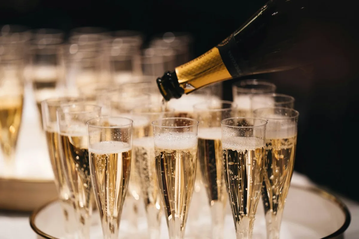 Sparkling wine in champagne flutes