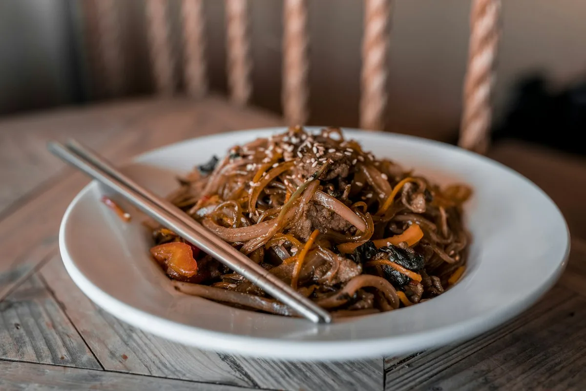 Stir fried glass noodles