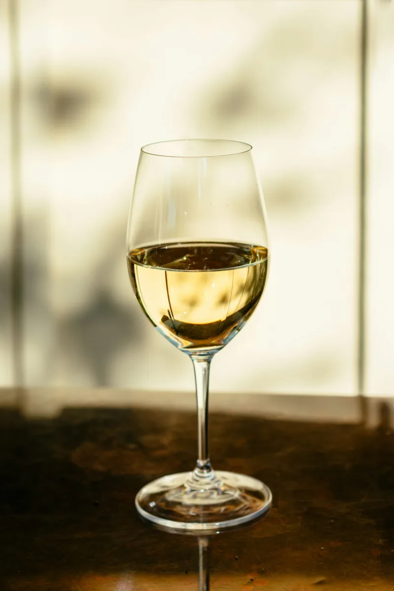White wine in a glass